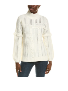 Mixed Fringe Wool-blend Sweater