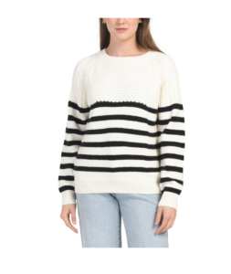 Long Sleeve Striped Pull over Sweater