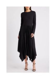 Long Sleeve Pleated Maxi Dress