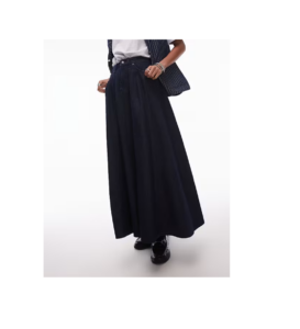 Denim Circle Skirt in Indigo