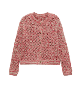 Women's Lurex Openwork Cardigan