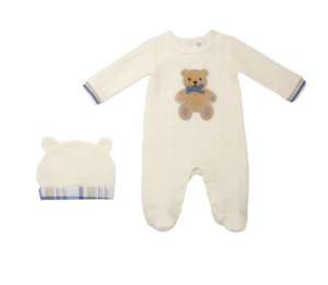 Chenille Bear Footie & Cap Set