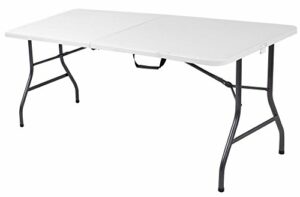 Cosco Fold-in-half Banquet Table W/handle, 6ft, White