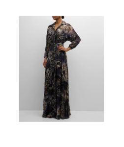 Abstract Animal-print Shirt Gown