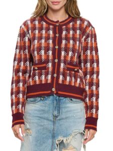 Multicolor Plaid Cardigan