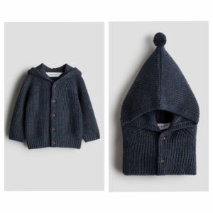 Hooded Wool-knit Cardigan