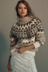 Pilcro Ribbed Turtleneck Sweater