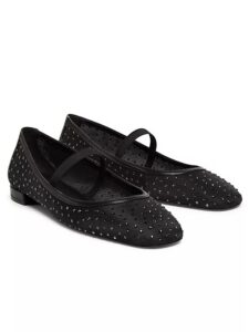 Arabella Crystal-embellished Mesh Flats