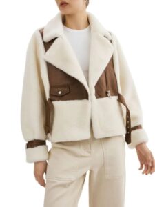 Elody Faux-shearling Biker Jacket