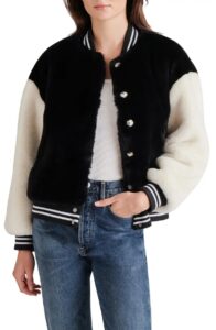 Faux Fur Varsity Jacket