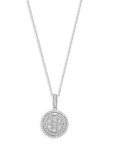 Sterling Silver & 0.22 Tcw Diamond Pendant Chain Necklace/18