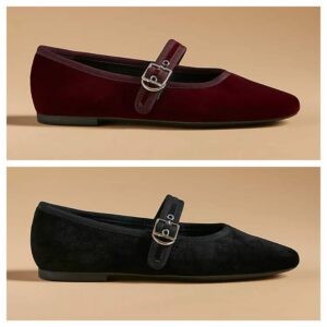 Vagabond John Velvet Mary Jane Flats