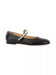 Sirene Embellished Leather Ballerina Flats