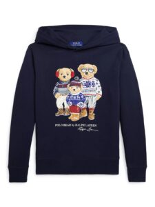 Little Boy's & Boy's Polo Bear Family Hoodie