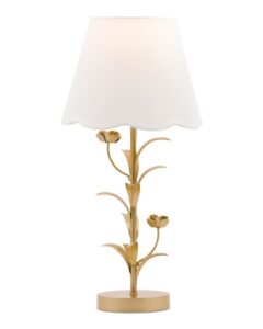 20.5in 3d Floral Metal Table Lamp