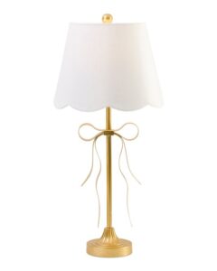 29in Metal Ribbon Scalloped Shade Table Lamp