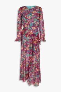 Jolene Ruffled Floral-print Silk-georgette Maxi Dressp