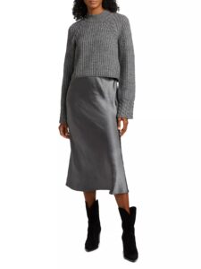 Kaz Wool-blend Layered Midi-dress