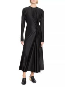 Gathered Satin Midi-dress $75 Gift Card with Purchase