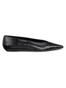 Lina Python-embossed Pointed Flats