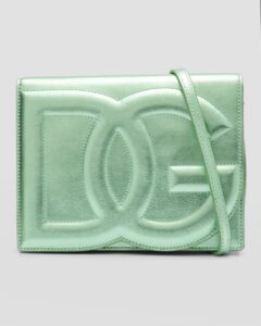 Dg Logo Metallic Leather Crossbody Bag