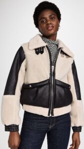 Blaze out Faux Sherpa Moto Jacket