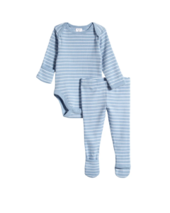 Stripe Bodysuit & Convertible Footed Pants Set