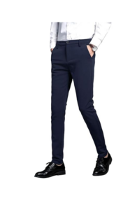 Men's Stretch Dress Pants Slim Fit Skinny Suit Pants