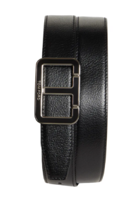 Scored Buckle Goatskin Leather Belt