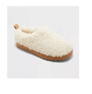 Faux Shearling Clog Slippers Kids Size 13-5