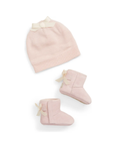 Jesse Bow Ii Bootie & Beanie Set 6-12 Mos