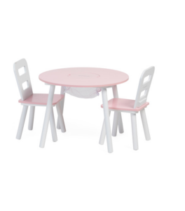 Round Storage Table and 2 Chairs Set