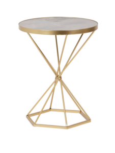 22in Marble Metal Accent Table