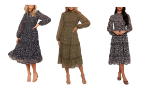 Edwina Floral Long Sleeve Tiered Midi Dress