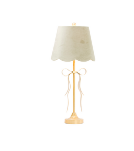 29in Metal Ribbon Scalloped Shade Table Lamp