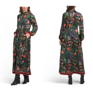 Long Sleeve Turtleneck Floral Maxi Dress