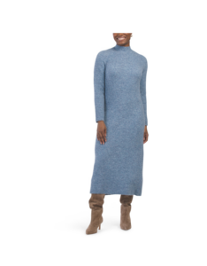 High Collar Mohair Blend Dress