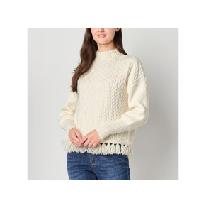 Womens Round Neck Long Sleeve Pullover Sweater