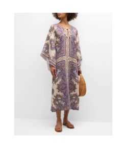 Ottie Paisley Kaftan Midi Dress