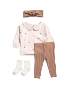 Infant Girls 3pc Collared Sweatshirt Set 3m-34m