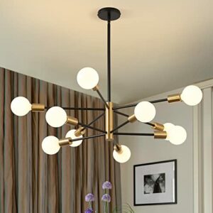 Kaisite Modern Chandelier Dining Room Light Fixture over Table 10-light Sputnik Chandelier