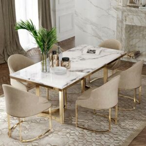 Marble Dining Table for 6