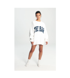 Varsity Sweatshirt White/navy Blue