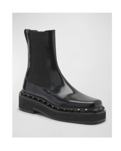 Rockstud Beatle Leather Chelsea Boots