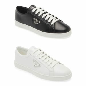 Lane Triangle Logo Low Top Leather Sneaker (men)