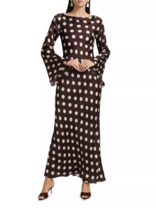 Tira Polkadot Silk Maxi Dress