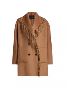 Hugo Fringed Stretch Wool Coat