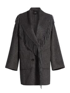 Hugo Fringed Stretch Wool Coat