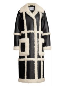 Patrice Faux Leather & Faux Shearling Coat