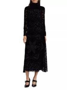 Helena Velvet Burnout Midi-dress